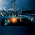 El Housatonic, el primer barco de guerra hundido por un submarino, el 17 de febrero de 1864