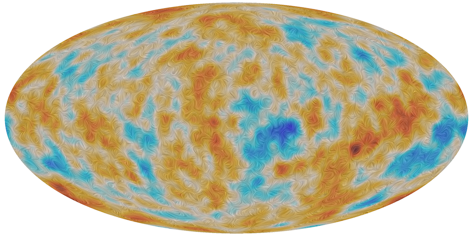 Polarización de la radiación de fondo cósmico- ESA, en colaboración con Planck