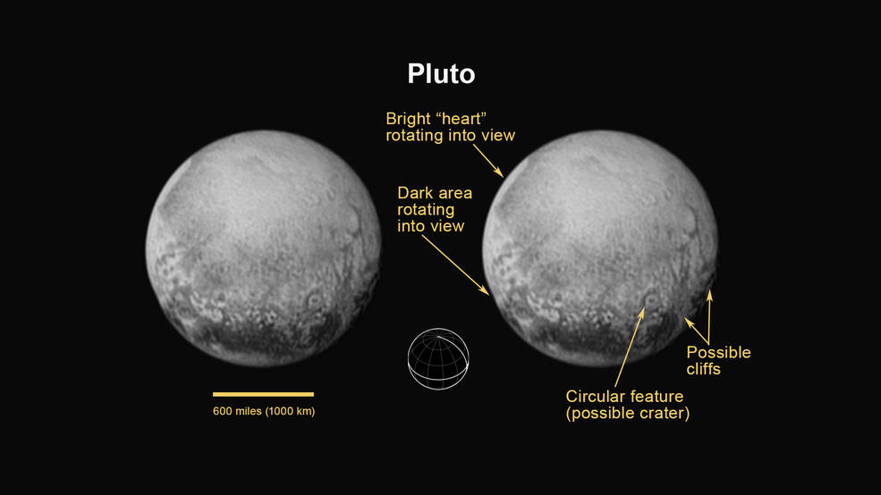 New Horizons también captó nuevas imágenes de Caronte, la luna más grande de Plutón, las cuales nos muestran un mundo de abismos y cráteres. / NASA