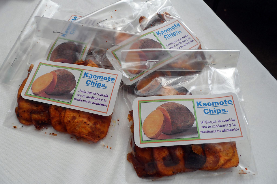 Kaomote chips, productos de harina de camote