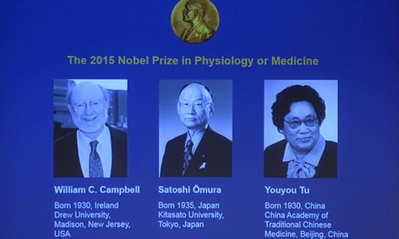 Los tres galardonados del Premio Nobel de Medicina en 2015- Nobel Prize