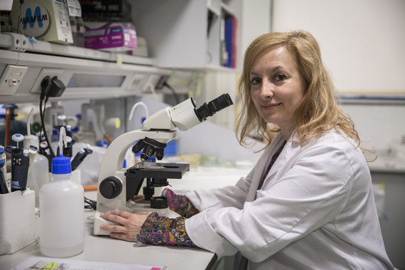 Cristina Risco en su laboratorio del Centro Nacional de Biotecnología (CNB-CSIC). / SINC