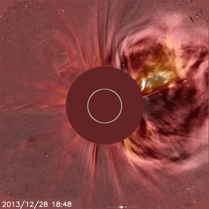 Eclipse artificial de Sol- SOHO (NASA y ESA)