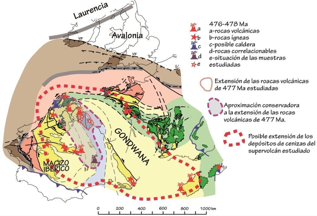Extensión de las cenizas volcánicas según los 3 escenarios- G Gutiérrez Alonso