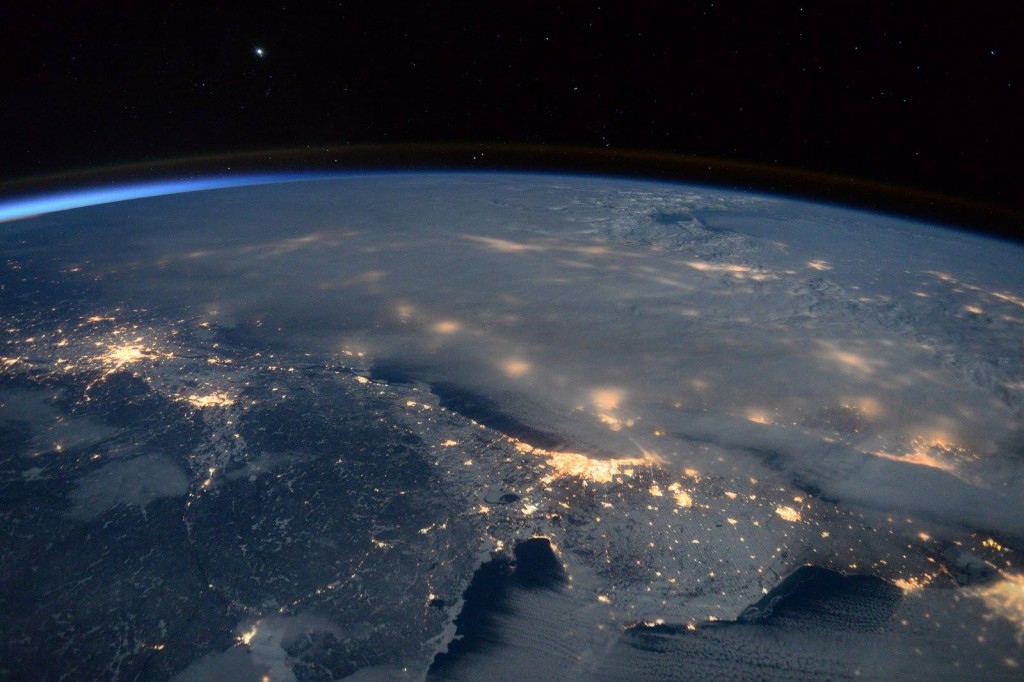 Chicago después de la tormenta de nieve de enero de 2016 vista desde la Estación Espacial Internacional