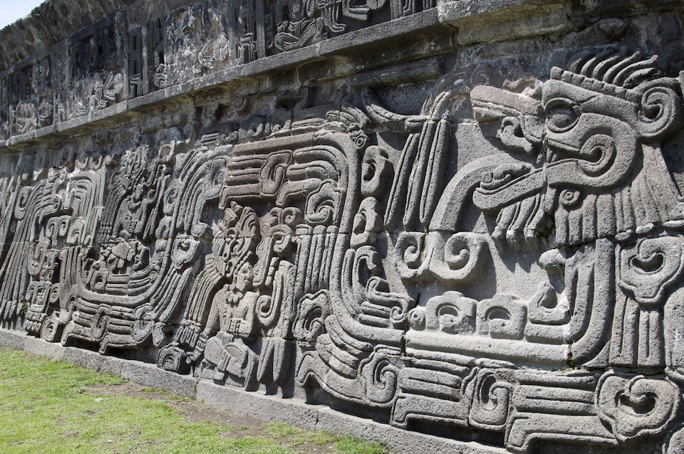 Pirámide de la serpiente emplumada, detalle. Xochicalco, Morelos, México 