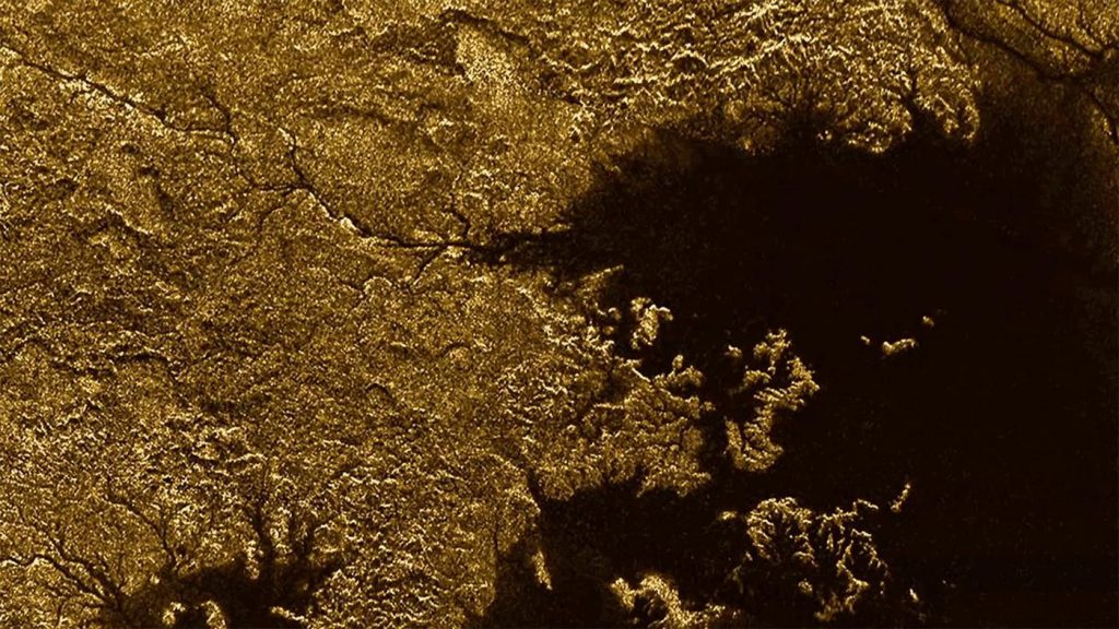 Cañones con metano en Titán- NASA/JPL-Caltech/ASI