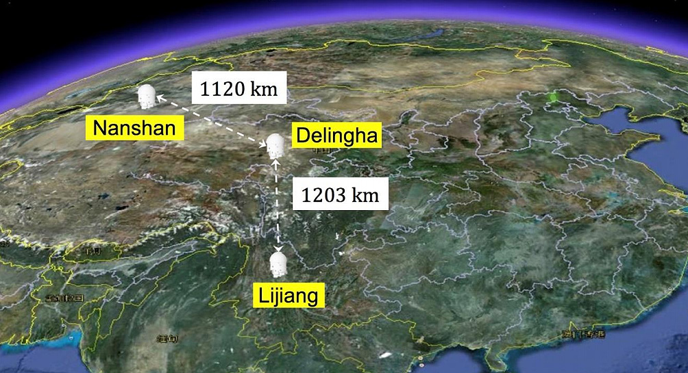 Desde un satélite los científicos chinos han logrado entregar fotones entrelazados a tres estaciones terrestres, separadas a más de 1.000 km- Juan Yin et al./ Science