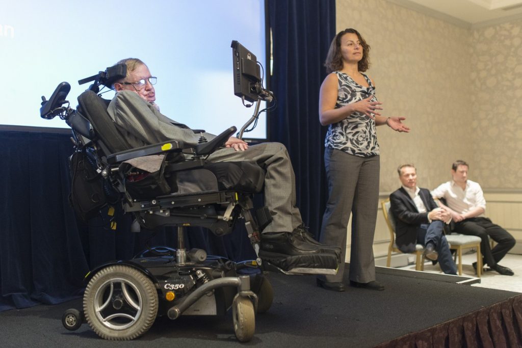 Presentación de la silla de ruedas de Stephen Hawking en 2014- Intel