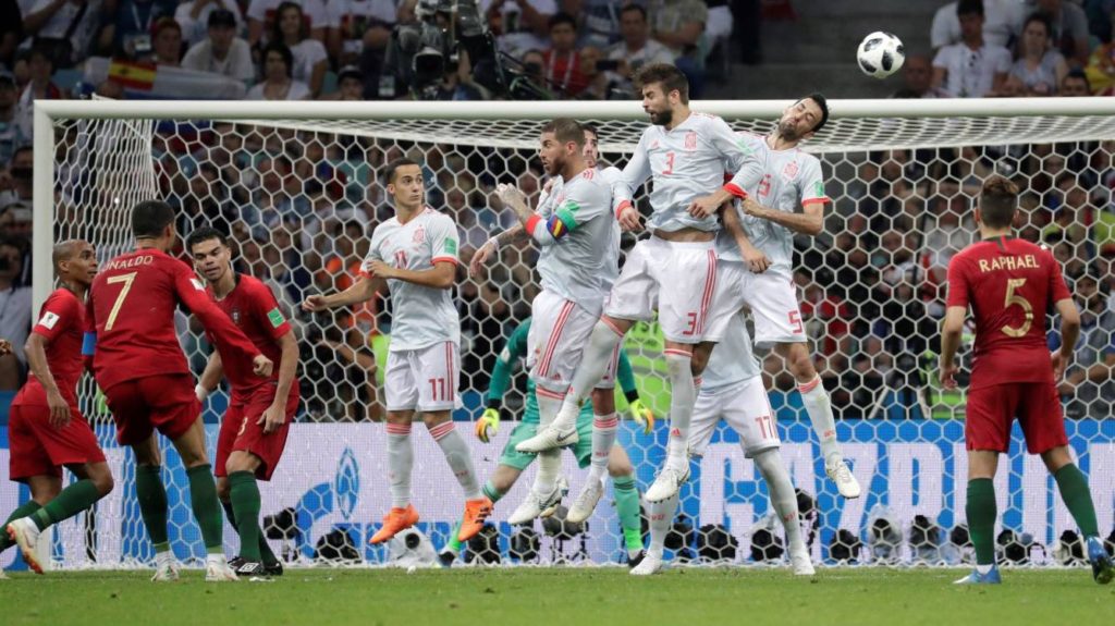 Gol de Ronaldo a España en la Copa Mundial de fútbol en Rusia