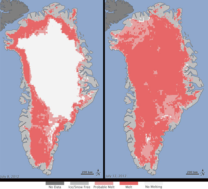 Deshielo de Groenlandia en 2012