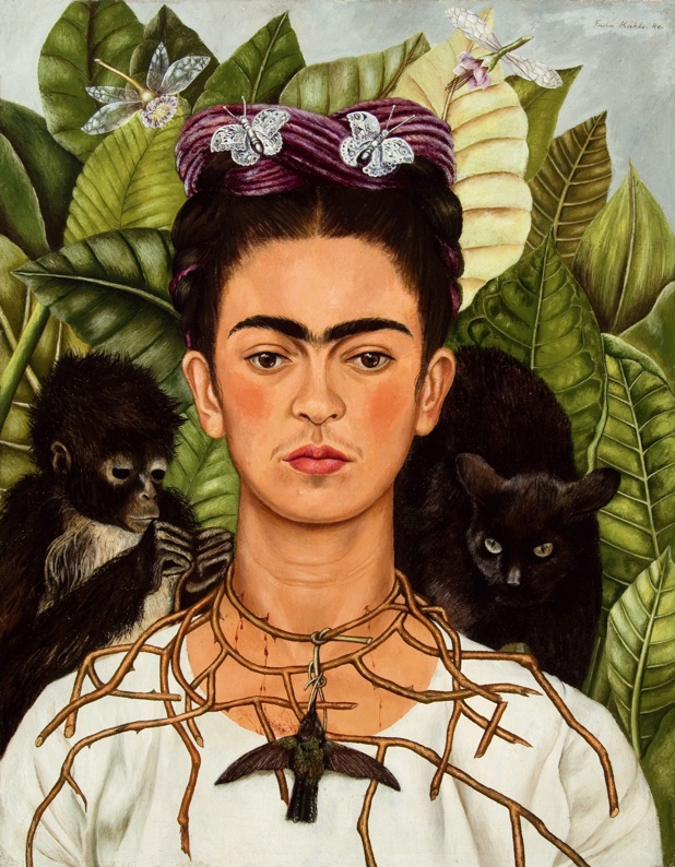Autorretrato con collar de espinas y colibri, Frida Kahlo, 1940