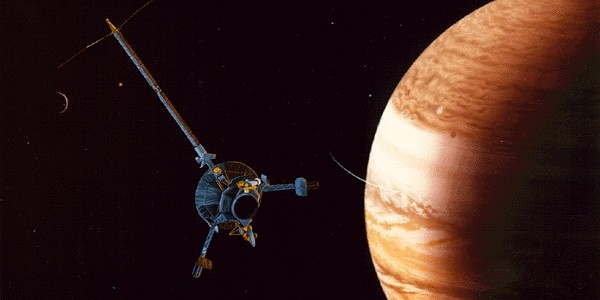 La sonda Galileo en la órbita de Júpiter
