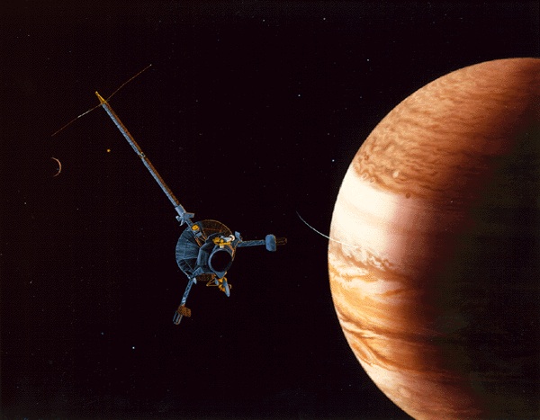 La sonda Galileo en la órbita de Júpiter