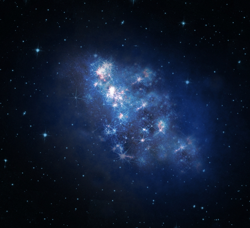 Representación de la galaxia más distante z8_GND_5296- V TILVI, S L FINKELSTEIN, C PAPOVICH, AND THE HUBBLE HERITAGE TEAM