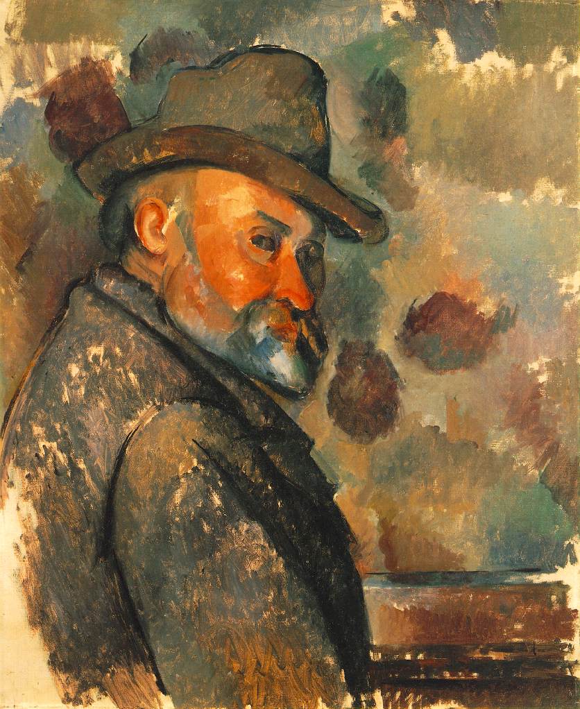 Paul Cézanne, autorretrato con sombrero arrugado, 1875