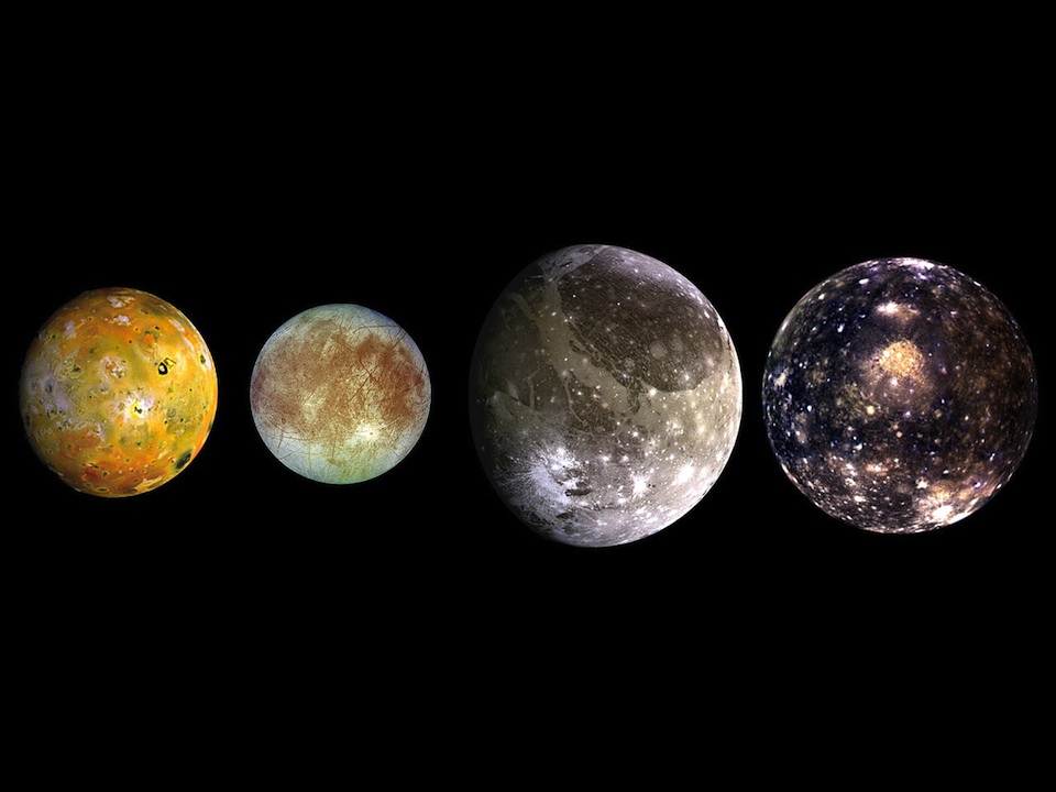 Los satélites galileanos de Júpiter: Io, Europa, Ganimedes y Calixto