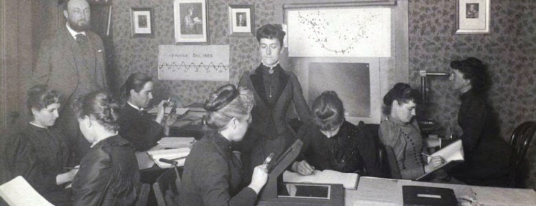 Williamina Paton Stevens Fleming, con las calculadoras humanas- Archivo de la Universidad de Harvard c