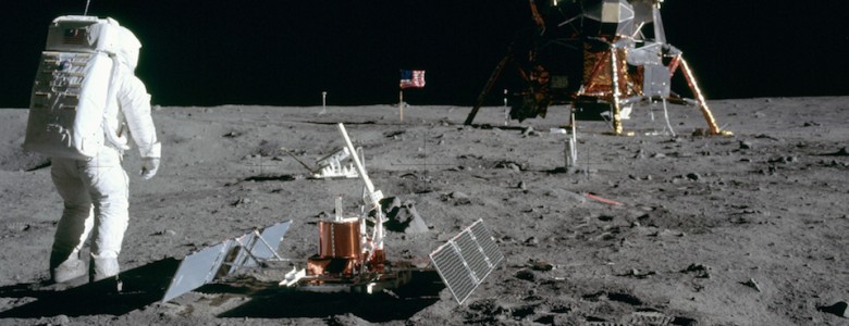 El primer hombre en la Luna, 20 de julio de 1969 Buzz Aldrin en la Luna, donde llegó a bordo del Apolo 11- NASA