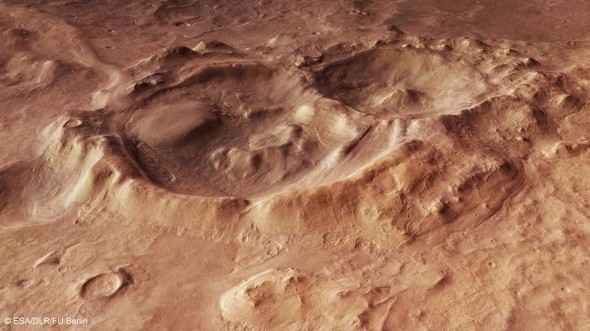 Cráteres en Hellas Basin - ESA,DLR/FU Berlin