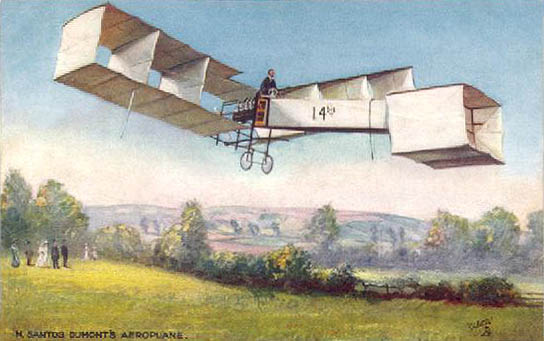 Alberto Santos Dumont volando el 14-bis