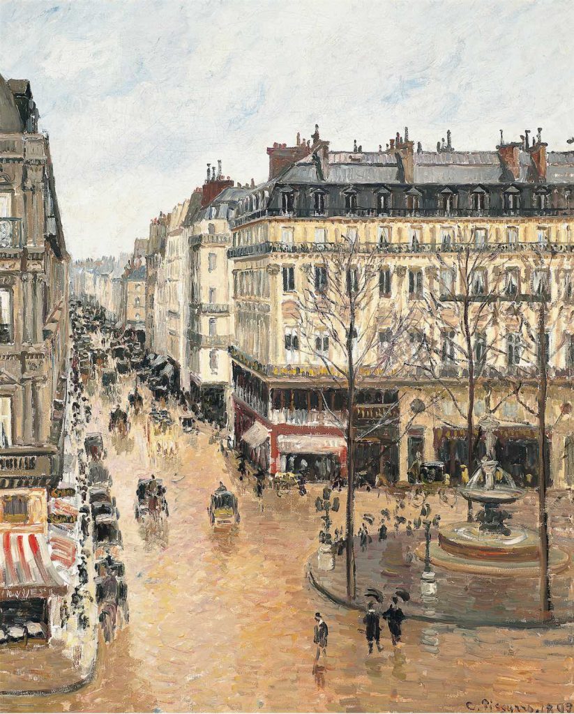 Rue Saint-Honoré por la tarde- Efecto de lluvia, Camille Pissarro, 1897