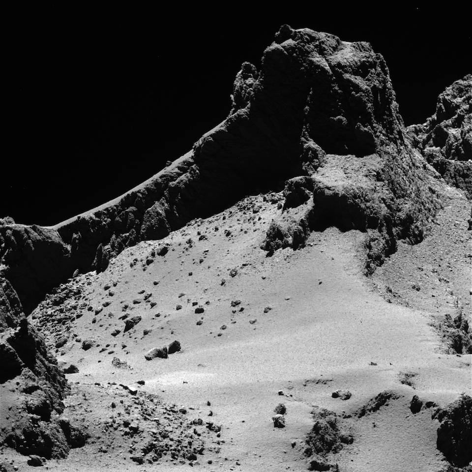 Acantialdo y campo de grava del cometa 67P_Churyumov-Gerasimenko- ESA_OSIRIS Team