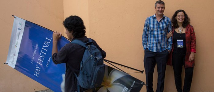 Hay Festival Xalapa 2014, Cristina Fuentes y Santiago Roncagliolo