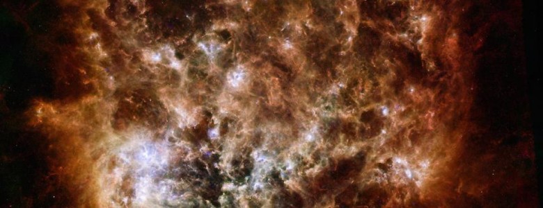 El tumultuoso corazón de la Gran Nube de Magallanes- ESA/NASA/JPL-Caltech/STScI