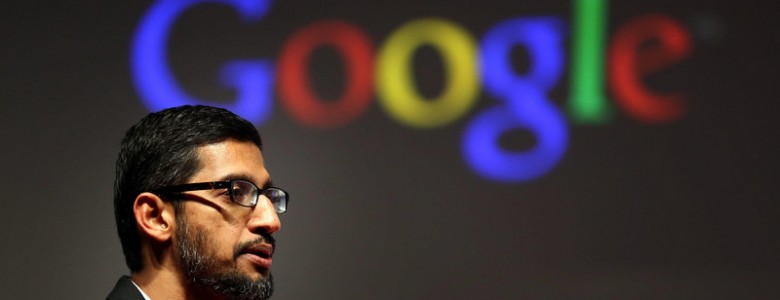El vicepresidente de Google, Sundar Pichai, durante su intervención en la primera jornada del Mobile World Congress, celebrado en Barcelona el 3 de marzo de 2015- Toni Albir, EFE