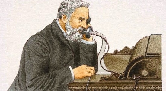 Graham Bell y su teléfono