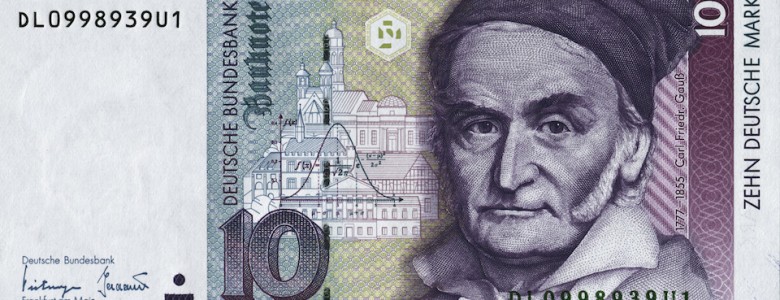 Billete de 10 marcos de Alemania, con la imagen de Carl Friedrich Gauss