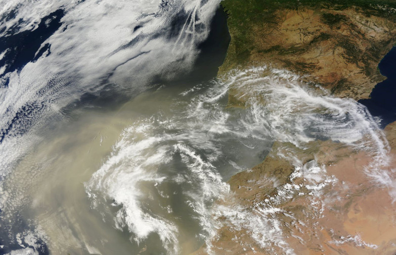 El polvo desértico del Sahara enfría la península ibérica