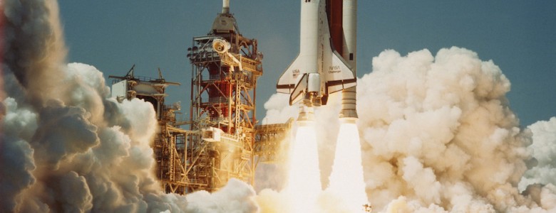 El transbordador espacial Challeger en su primera misión- NASA