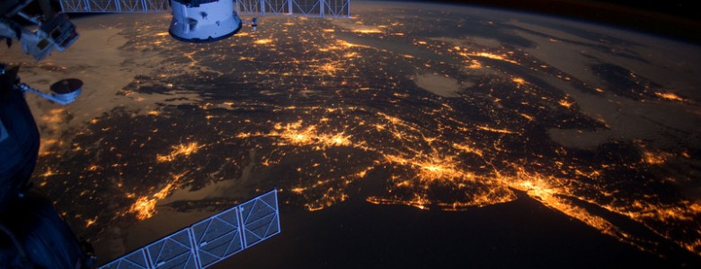 ¿Estamos ya en el Antropoceno o seguimos en el Holoceno? Imagen de la costa este de los EEUU desde un satélite de la NASA- NASA
