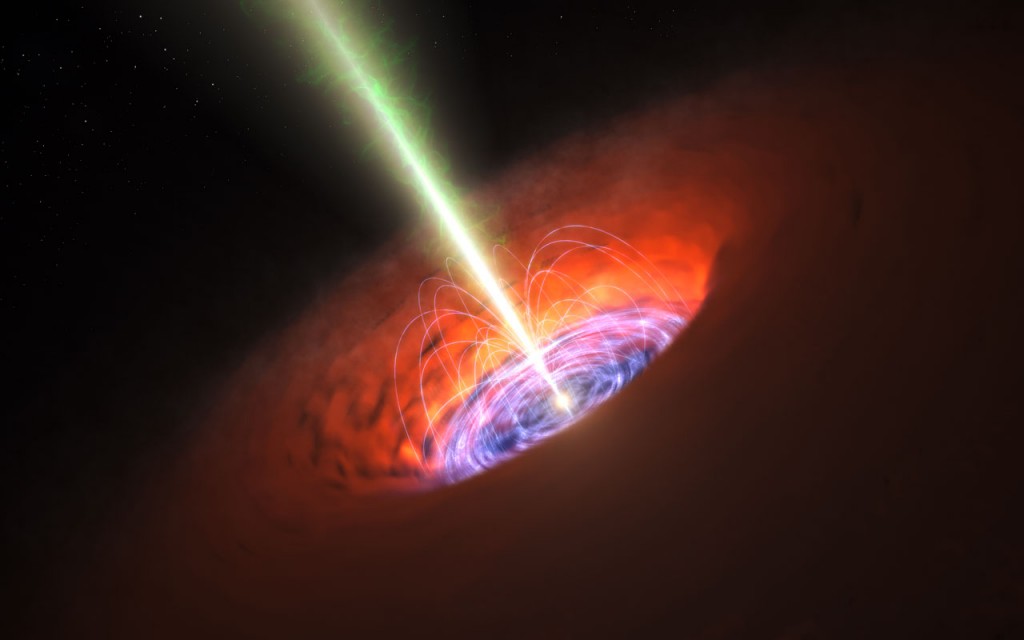 ALMA revela la existencia de un intenso campo magnético cerca de un agujero negro supermasivo