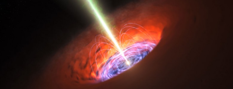 ALMA revela la existencia de un intenso campo magnético cerca de un agujero negro supermasivo