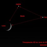 Nueva Triangulación de Júpiter, Venus y La Luna, 20 de Junio de 2015