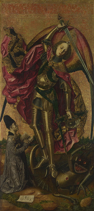 San Miguel triunfa sobre el demonio, Bartolomé Bermejo, 1468- National Gallery, Londres