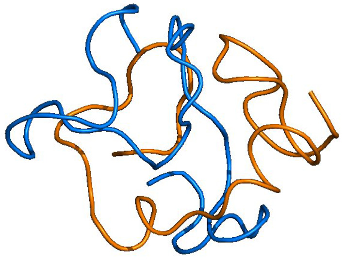 Estructura globular que adoptan los agregados iniciales de la proteína beta amiloide (Imagen: N. Carulla, IRB Barcelona)