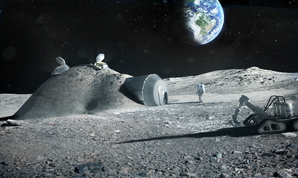 Base lunar hecha con impresora 3D, ESA:Foster + Partners