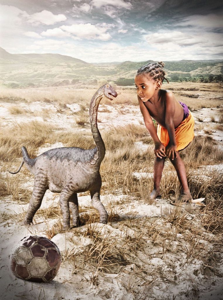 Dinosaurio recién nacido y niña- T. Keillor y A. Morrow