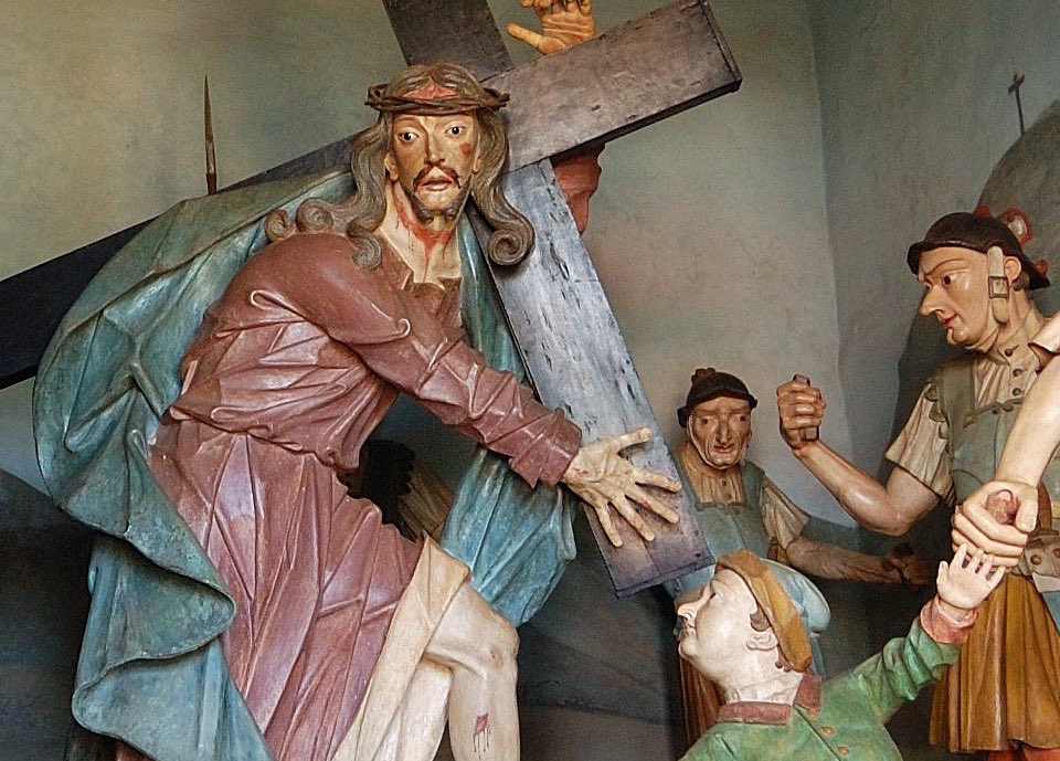 Escena de Jesus cargando la cruz- Aleijadinho fragmento