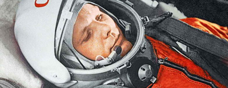 Yuri Gagarin en su traje espacial