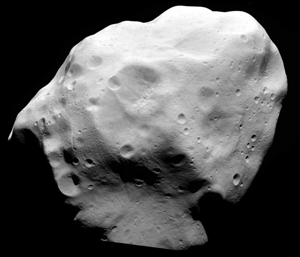 Superficie con cráteres del asteroide 21, Lutetia- ESA