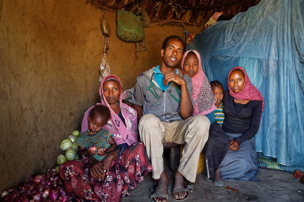 Familia en pobreza extrema- foto ONU