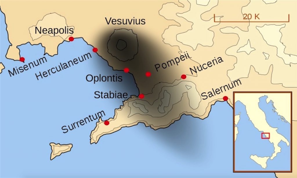 Erupción del volcán Vesubio en el año 79