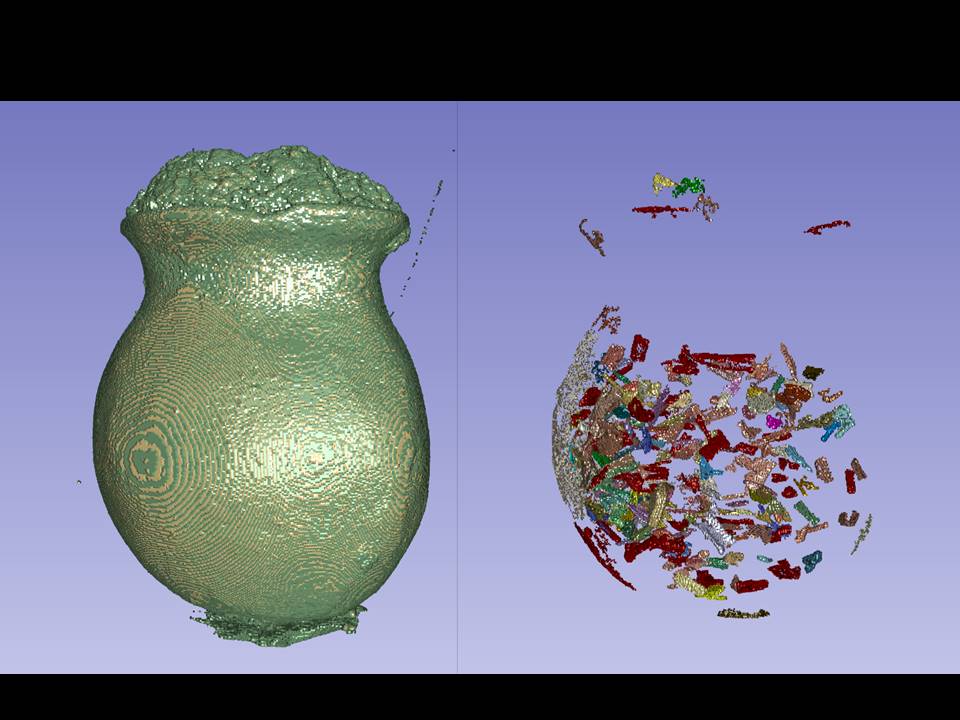 Urna cineraria reconstruida en 3D