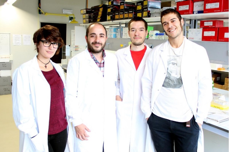 Miguel Fidalgo (segundo por la izquierda), junto a su equipo en los laboratorios del CiMUS. / Andrés Ruiz