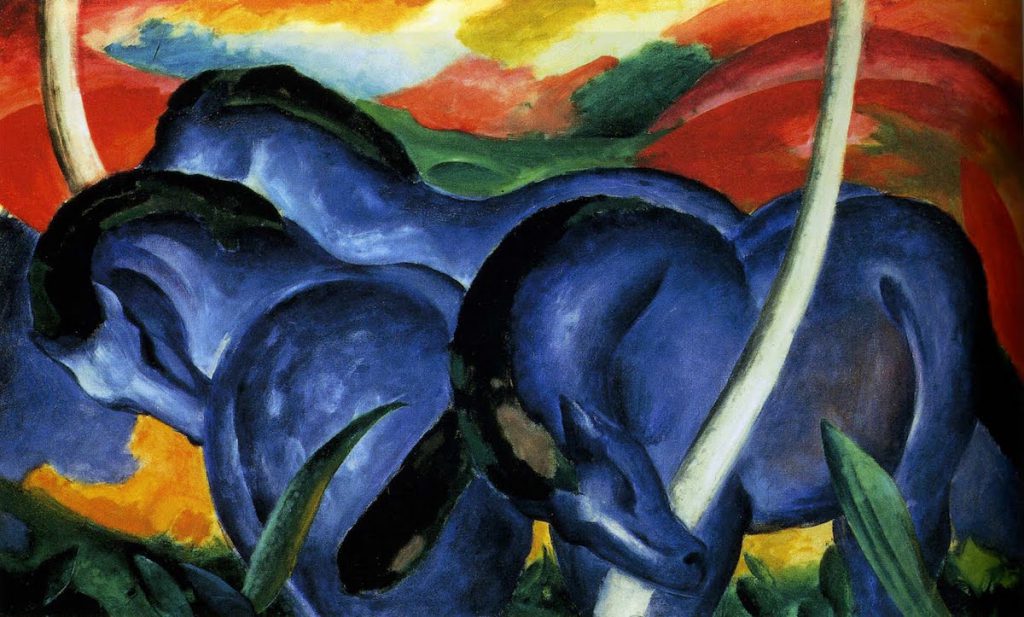 Grandez caballos azules, Franz Marc, 1911